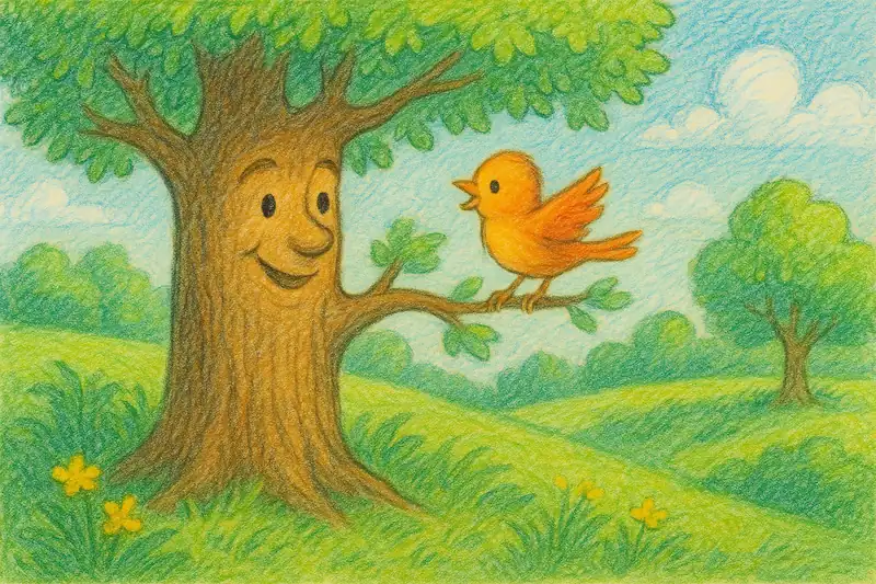 داستان دوستی درخت و پرنده برای کلاس سومی